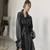 Women’s black leather trench coat belted longline classic elegant outerwear