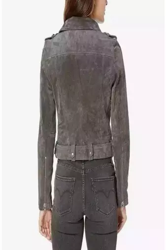 women's genuine suede leather biker jacket fringed western design