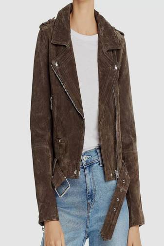 Women’s handmade suede leather  jacket western cowgirl biker style