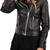 Women’s real lambskin leather jacket black biker motorcycle slim fit stylish