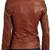 Women’s genuine soft lambskin leather jacket brown  biker slim fit trendy coat