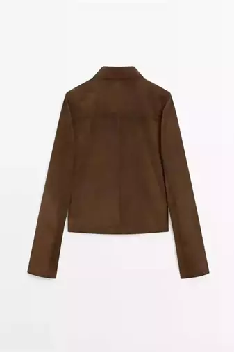 women's brown suede leather jacket classic zip up style exclusive