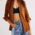 Women’s brown suede leather jacket genuine lambskin western biker style
