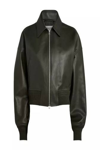 Women’s black genuine lambskin leather bomber jacket slim fit biker motorcycle style