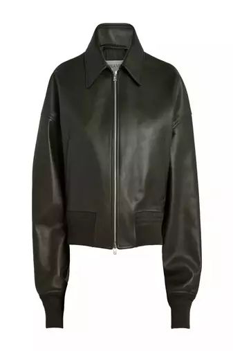Women’s black genuine lambskin leather bomber jacket slim fit biker motorcycle style