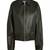 Women’s black genuine lambskin leather bomber jacket slim fit biker motorcycle style