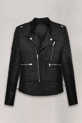 women's black lambskin leather biker jacket premium quilted design 1