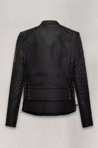 women's black lambskin leather biker jacket premium quilted design