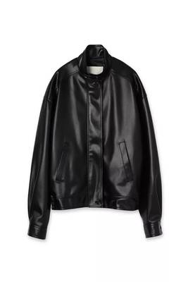 women's black lambskin leather bomber jacket ribbed cuffs and waist exclusive 2