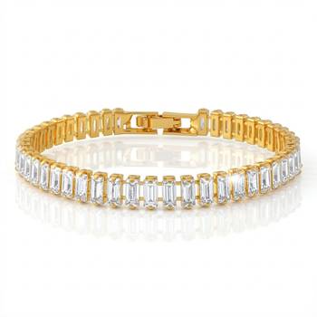 Brass gold moissanite diamond unisex bracelet 1