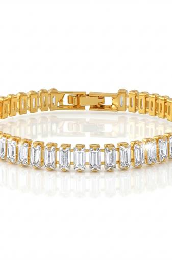 Brass gold moissanite diamond unisex bracelet