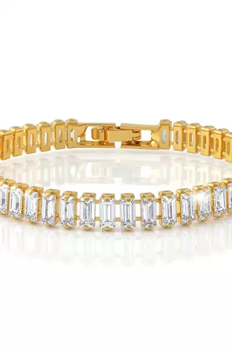 Brass gold moissanite diamond unisex bracelet