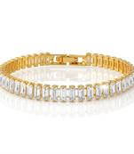 Brass gold moissanite diamond unisex bracelet
