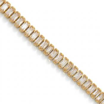 Brass gold moissanite diamond unisex bracelet 2