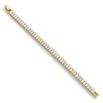 Brass gold moissanite diamond unisex bracelet 3