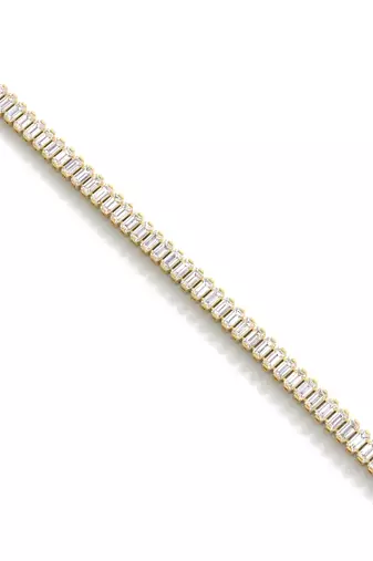 Brass gold moissanite diamond unisex bracelet
