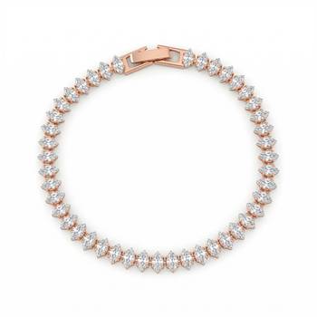 Brass rose gold plated moissanite diamond unisex bracelet 1