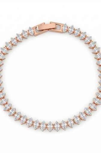 Brass rose gold plated moissanite diamond unisex bracelet