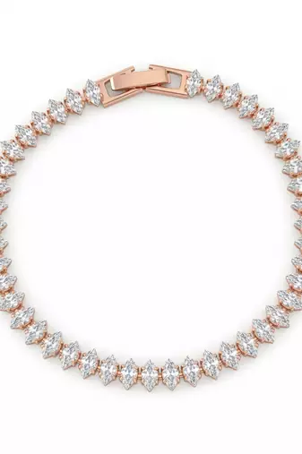 Brass rose gold plated moissanite diamond unisex bracelet