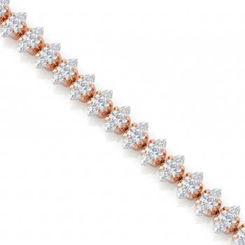 Brass rose gold plated moissanite diamond unisex bracelet 2