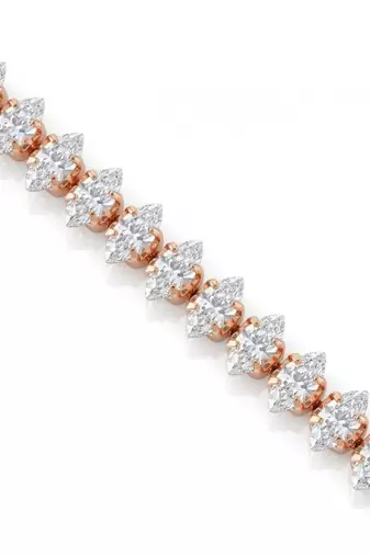 Brass rose gold plated moissanite diamond unisex bracelet