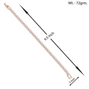 Brass rose gold plated moissanite diamond unisex bracelet 3