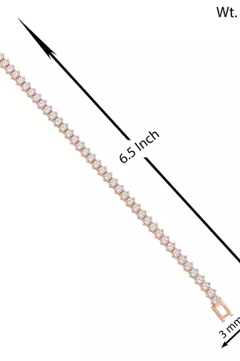 Brass rose gold plated moissanite diamond unisex bracelet