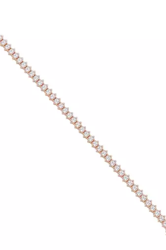 Brass rose gold plated moissanite diamond unisex bracelet