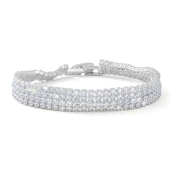 Brass silver plated moissanite diamond bracelet 1