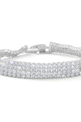 Brass silver plated moissanite diamond bracelet