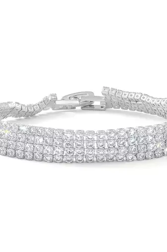 Brass silver plated moissanite diamond bracelet