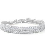 Brass silver plated moissanite diamond bracelet