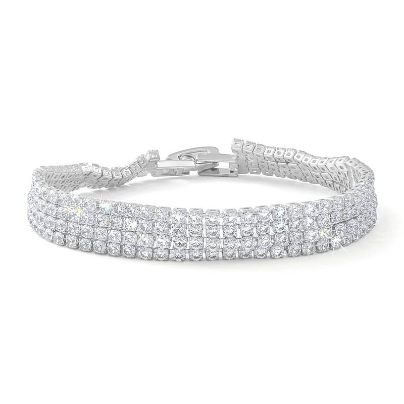 Brass silver plated moissanite diamond bracelet
