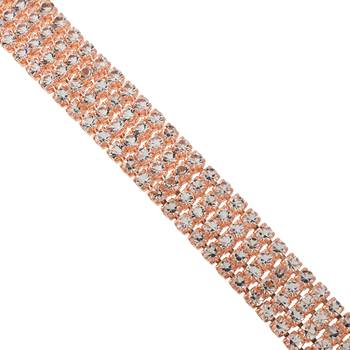 Brass rose gold plated four liner moissanite diamond unisex bracelet 2