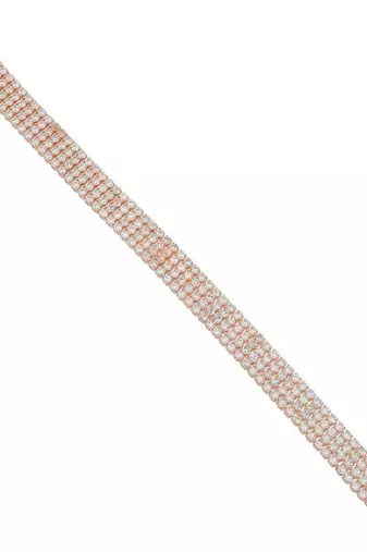 Brass rose gold plated four liner moissanite diamond unisex bracelet