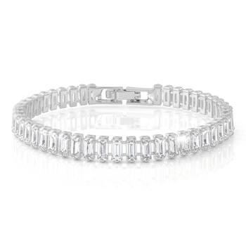 Brass silver plated moissanite diamond bracelet 1