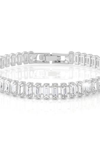 Brass silver plated moissanite diamond bracelet