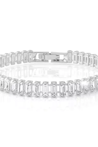 Brass silver plated moissanite diamond bracelet