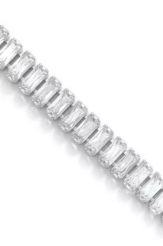 Brass silver plated moissanite diamond bracelet