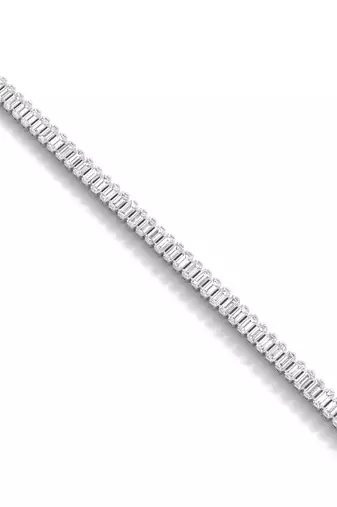 Brass silver plated moissanite diamond bracelet
