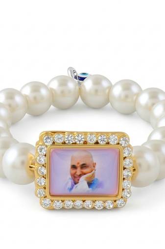 Cultured pearls stretch guruji bracelet for men women