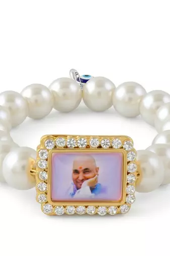 Cultured pearls stretch guruji bracelet for men women