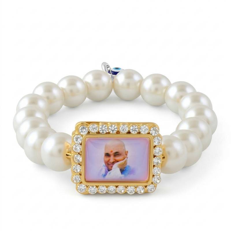 Cultured pearls stretch guruji bracelet for men women