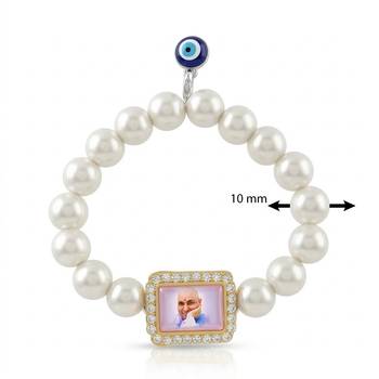 Cultured pearls stretch guruji bracelet for men women 2