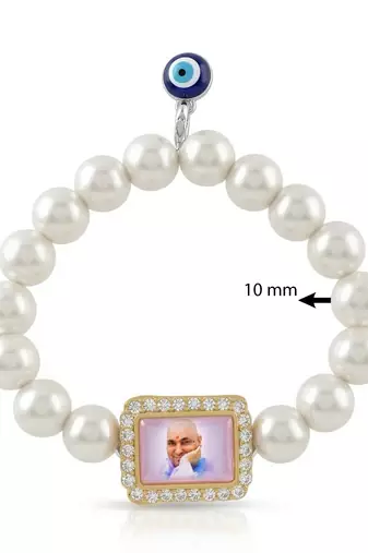 Cultured pearls stretch guruji bracelet for men women