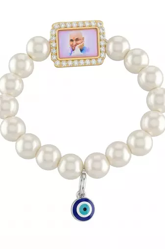 Cultured pearls stretch guruji bracelet for men women