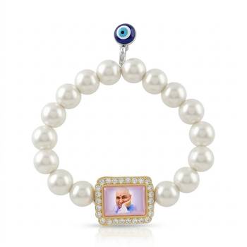 Cultured pearls stretch guruji bracelet for men women 4