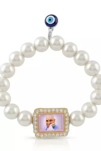 Cultured pearls stretch guruji bracelet for men women