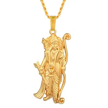 Brass gold plated ram-krishna pendant hindu spiritual (pack of 2) 1