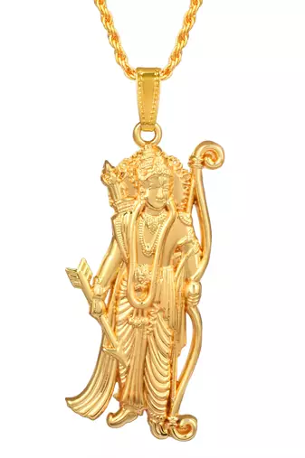 Brass gold plated ram-krishna pendant hindu spiritual (pack of 2)